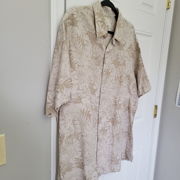 Tasso Elba Island Silk Linen Hawaiian Button Down Shirt Tropical Size XXL - Picture 3 of 8